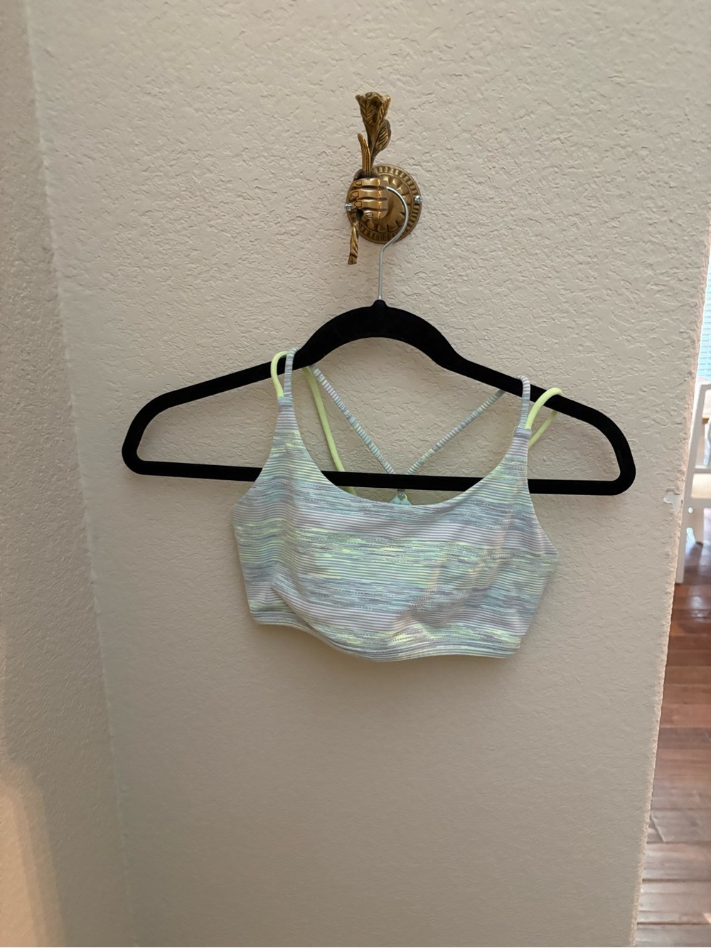 Ivivva Iridescent Pastel Sports Bra with Neon Strap Detail